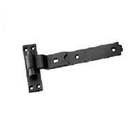 Gate Hinges Cranked 300mm 12" Single Black Heavy Duty Hook and Band Hinge
