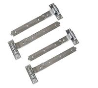 Gate Hinges Cranked 400mm 16" 4 Galvenised Heavy Duty Hook and Band Hinges