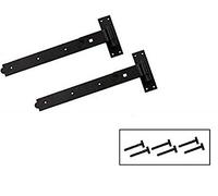 Gate Hinges Cranked 450mm 18" 3 x Pair Black Heavy Duty Hook and Band Hinge