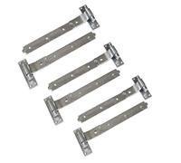Gate Hinges Cranked Hinges Design, Heavy Duty Gate Hinges for Wooden Gates - Stable Door Hinges, Hook and Band Gate Hinges for Secure Fittings - Galvenised 300mm (12") 3 Pairs