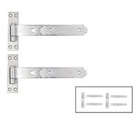 Gate Hinges Straight 300mm 12" 4 Galvenised Heavy Duty Hook and Band Hinges