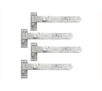 Gate Hinges Straight 400mm 16" 4 Galvenised Heavy Duty Hook and Band Hinges