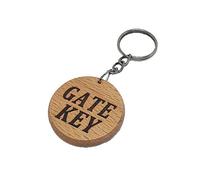Gate Key Fob Engraved Wooden Keyring Keychain Made to Last and Will not Fade Away
