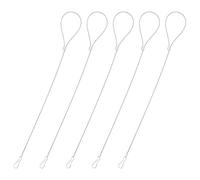 Gate Latch Cable Pull Security Stainless Steel 5Pcs for Yard Fence | 31x4x0.15cm Size, Adjustable Metal Cord, Smooth Finish, Replacement Handle for Chain Link Gates and Access