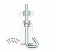 Gate Latch Heavy Duty 6inch Locks Bar Safety Patio Door Latches Padlocks Holes Screws Internal External Doors Shed Lock Barrel Bolt Bathroom Toilet Bedroom Living Room Security Slide Bolts (Pack of 1)