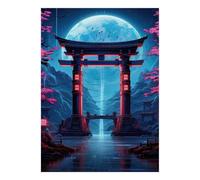Gate Moon Tree Jigsaw Puzzle, 1000 Pcs Indoor Adult Game | 70x50cm Cardboard Brain Workout, Tight Puzzle Fit, Friend Gift, Living Room Accent
