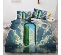 Gate Of The Sky Bedding Set Single Abstract Art 3D Printed Reversible Duvet Cover Set 2 Pillowcases and Zipper Closure soft Microfiber lightweight Comforter Cover 11yf140