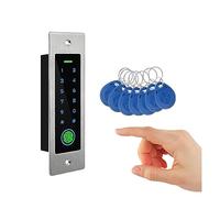 Gate Opener Kit, Waterproof Fingerprint Metal Access Control Keypad RFID125Khz Embedded Design Password Reader Gate Opener Access Controller for Driveway Home(with 10tags)