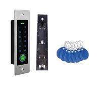 Gate Opener Kit, Waterproof Fingerprint Metal Access Control Keypad RFID125Khz Embedded Design Password Reader Gate Opener Access Controller for Driveway Home(with Base)