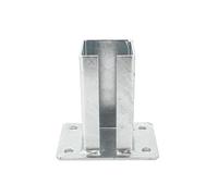Gate Post Support Foot, 100mm x 100mm Post Size, 170mm x 120mm Base, Galvanised Steel, 150mm Height