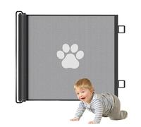 Gate - Retractable Mesh Safety Barrier, Adjustable Gate for Pets and Children, Protective Screen, Compact Folding Design for Home, Porch,