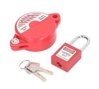 Gate Valve Lockout Set Red Valve Lockout Device Secure Lockout Tagout Kit for Outdoor Garden Water Spigot ABS Material Fits 25mm to 64mm Stem Includes Padlock and Keys