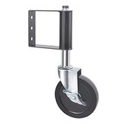 Gate Wheel, 4" Rubber Castor Wheels Spring Loaded Swivel Caster Retractable Gate Castor Heavy Duty 220lbs Load Capacity for Garden Wooden Gate, Yard Fence