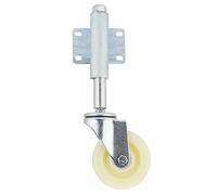 Gate Wheel, 4in Nylon Gate Wheel Spring Loaded Rotatory Caster Wheels with 200kg/ 440lbs Heavy Duty Load Capacity for Industrial and Residential Applications