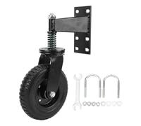 Gate Wheel, 8 Inch for Metal Pipe Gates Farm Gates, 600 Pound Load Capacity, 360 Degree Rotation Spring Shock Absorbing Heavy Duty Casters with Screws and Wrenches