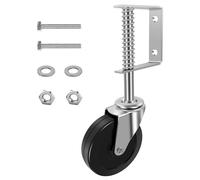 Gate Wheels For Wooden Gates 4-Inch 360° Rotatable Gate Wheel, 70kg Load Capacity, Spring-Loaded Adjustable Support Wheel with Mounting Screws for Wooden/Metal Gates