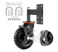 Gate Wheels for Wooden Gates, 8 Inch Gate Wheel with Brake, Heavy Duty Spring Loaded Caster, Upgraded Design for Metal Tube Gates, 360° Swivel, 600 lbs Capacity
