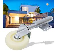 Gate Wheels for Wooden Gates, Flexible Spring Loaded 100mm/4" Nylon and Metal Spring Loaded Door Swivel Caster 360°Rotatable Heavy Duty 200k/440lbs Load Capacity for Courtyard Garden Gate