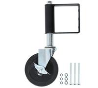 Gate Wheels Heavy Duty, 5 Inch Spring Loaded Caster 90kg Load Capacity Multi-Function Damping, Sturdy Aluminum Construction for Gate and Door Mobility (Black)