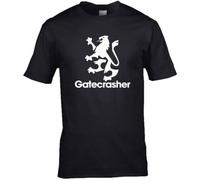 Gatecrasher Nightclub Clubbing Legendary Logo Premium Cotton Ring Spun Tee Round Neck Unisex Tops Men's 100% Cotton Short-Sleeve T-Shirts Black