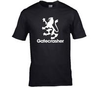 Gatecrasher Nightclub Clubbing Legendary Logo Premium Cotton Ring Spun Tee Round Neck Unisex Tops Men's 100% Cotton Short-Sleeve T-Shirts XXL Black