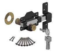 Gatemate 1490196 70mm Long Throw Gate Lock Double Locking 5 Keys Stainless Steel Gatemate