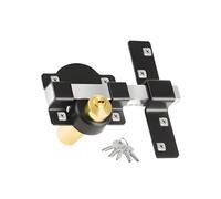 Gatemate 50mm Long-Throw Gate Lock - Heavy-Duty Double-Sided Keyed Rim Lock for Wooden Gates & Garden Sheds