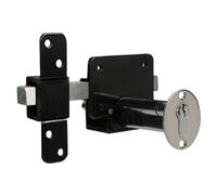 Gatemate Black Stainless Steel Euro Single Locking Long Throw Barrel Gate Bolt, (L)87mm (Bl)70mm