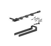 Gatemate Double Field Gate Fastener Set with Garage Door Bolt - 450mm - Premium Black