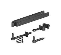 Gatemate Field Gate Adjustable Double Strap Hinge Set - 600mm - Epoxy Black