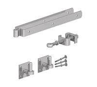 Gatemate Field Gate Adjustable Double Strap Hinge Set With Hooks On Plates - 600mm - Galvanised