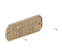 Gatemate Gate Sign 160 x 55mm "Beware of The Dog" - Brass