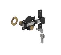 GATEMATE® Premium Long Throw Lock - Double Locking, Stainless Steel/Black, 2" (50mm)