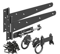 GATEMATE Ring Latch Pedestrian Patheway 450mm Hinge Pack (Premier Gatemate Brand) Supplied with 2x Hinges, 1x Ring Latch, 1x Padbolt & Black Screws Excellent To hang a Single Swing Gates