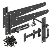 GATEMATE Suffolk Latch Pedestrian Patheway 450mm Hinge Pack (Premier Gatemate Brand) Supplied with 2x Hinges, 1x Suffolk Latch, 1x Padbolt & Black Screws Excellent To hang a Single Swing Gates