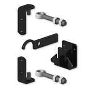 Gatemate Wrought Iron Gate Hinges Fixing Kit Galvanised and Powder Coated Black Fixings