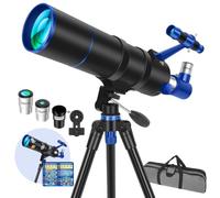 Gaterda Telescope for Adults & Beginners, 90 mm Opening 550 mm Telescope for Astronomy, Telescopes for Observing Moon with Decorating Stickers, Phone Adapter, Carry Bag