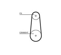 Timing belt 5383XS GATES for PORSCHE 911 911 Convertible 911 Speedster