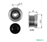 GATES ALTERNATOR FREEWHEEL CLUTCH OAP7036 FOR VOLVO