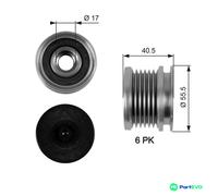 GATES ALTERNATOR FREEWHEEL CLUTCH OAP7040 FOR SEAT VW