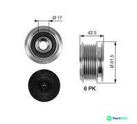 GATES ALTERNATOR FREEWHEEL CLUTCH OAP7047 FOR AUDI SEAT SKODA VW