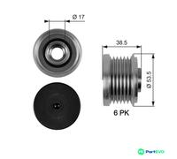GATES ALTERNATOR FREEWHEEL CLUTCH OAP7055 FOR BMW