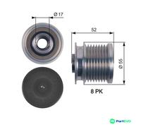 GATES ALTERNATOR FREEWHEEL CLUTCH OAP7123 FOR MERCEDES-BENZ