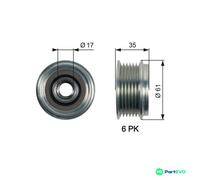 GATES ALTERNATOR FREEWHEEL CLUTCH OAP7166 FOR AUDI PORSCHE VW