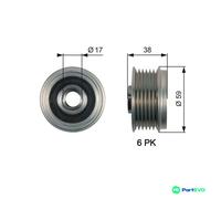 GATES ALTERNATOR FREEWHEEL CLUTCH OAP7168 FOR HYUNDAI KIA