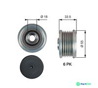 GATES ALTERNATOR FREEWHEEL CLUTCH OAP7216 FOR MERCEDES-BENZ