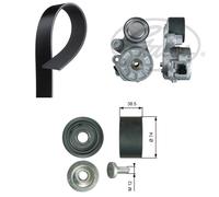 Gates Aux Belt Kit (V-Ribbed Belt + Tensioner + Idler) fits Volvo B5 2013 on