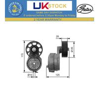 Gates Belt Tensioner V-Ribbed Belt For Land Rover Discovery 1989-1998 2.5