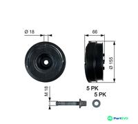 GATES CRANKSHAFT BELT PULLEY TVD1037A FOR BMW