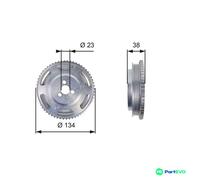 GATES CRANKSHAFT BELT PULLEY TVD1070 FOR FIAT